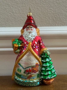 CHRISTOPHER RADKO SANTA CLAUS ORNAMENT W/ CASTLE SCENE 8" - Picture 1 of 6