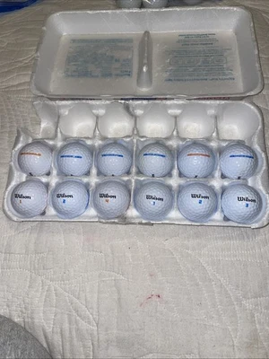 Wilson Tour Velocity 12 Pack Golf Balls White Soft 70 Long Distance 5A - Image 1 of 2