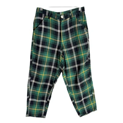Pantalones cortos relajados a cuadros verdes franceses Comme des Garcons para hombre talla pequeña Foto 1 de 4
