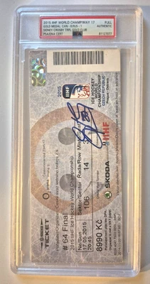 SIDNEY CROSBY SIGNED 2015 IIHF WORLD CHAMPIONSHIP TICKET 3X GOLD MEDAL PSA COA - Image 1 of 4
