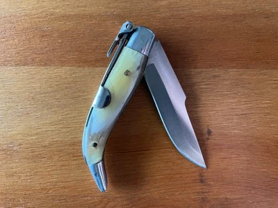 Navaja de Bolsillo Navaja Española Hoja Acero Inoxidable 2.5” Balanzas Cuerno de Toro - España Foto 1 de 4