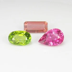 4.43 Ct Natural Flawless Mixed Color Tourmaline Oval Set , Mozambique-2319 - Picture 1 of 3