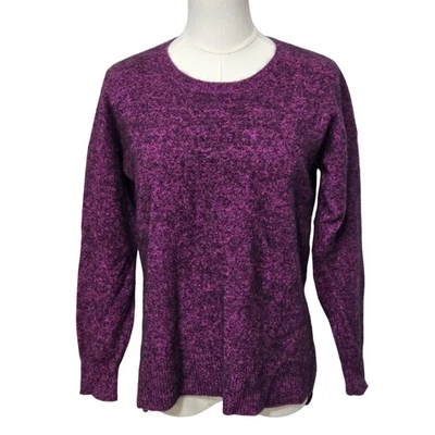 Peck & Peck Sweater Womens Large Purple Cashmere Crewneck Long Sleeve Marled - Image 1 of 4