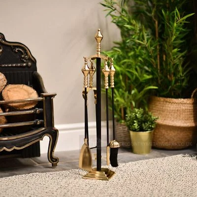 "Trafalgar" Black Iron & Brass Companion Set 61cm - Image 1 of 3