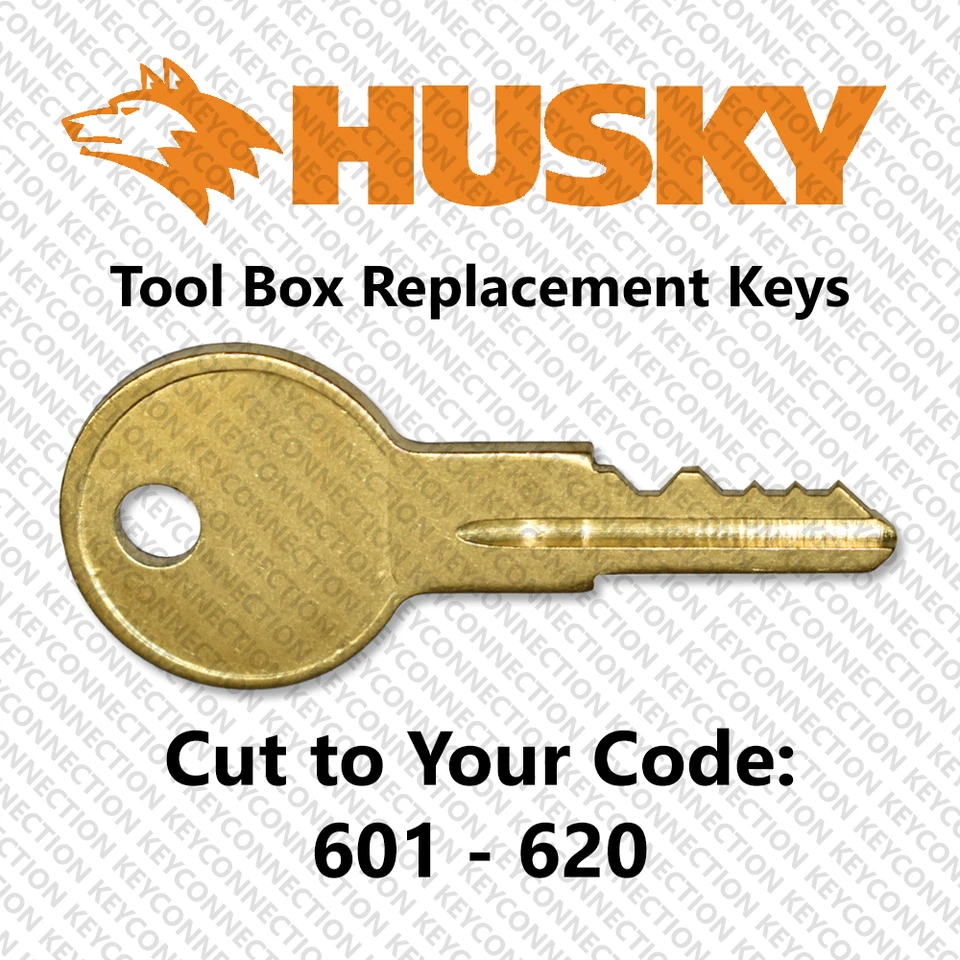AFTERMARKET Husky Toolbox Key Replacement Home Depot llaves Cut to Code 601 - 620