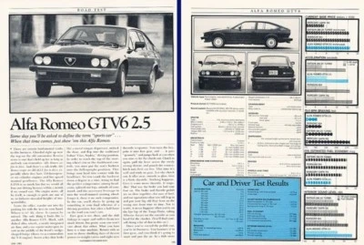 1981 Alfa Romeo GTV6 2.5 Road Test Original Review Report Print Car Article K59 Foto 1 de 2