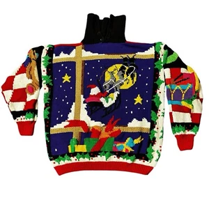 Berek Women's Sweater Medium Christmas Hand Knited Cotton Vintage Marta D - Picture 1 of 11