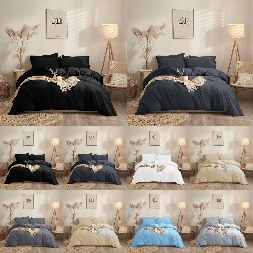 100% EGYPTIAN COTTON DUVET COVER BEDDING SET QUILT COVERS SINGLE DOUBLE KING