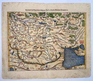 HUNGARY POLAND LITHUANIA  1578 SEBASTIAN MUNSTER LARGE ANTIQUE MAP 16TH CENTURY - Picture 1 of 11
