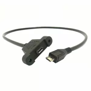 Micro USB 5 Pin Male to Micro Female Panel Mount Extension Adapter Cable 30cm - Picture 1 of 9