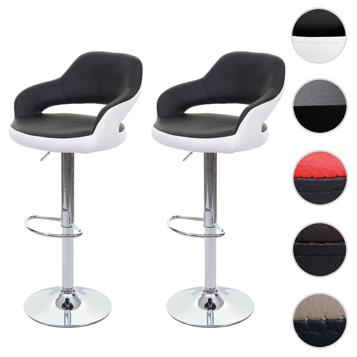 COMPSIA Barhocker-Set (2 Stück) – Thekenhöhe 61 Cm, Kunstleder-Sattelsitz, Schwarze Metallbeine, Hellbeige-grau