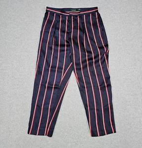 NWT Lauren Ralph Lauren Womens Skinny Cropped Casual Pants 4P Navy Striped $115 - Picture 1 of 10