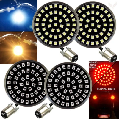 Eagle Lights Midnight Edition 2" Harley LED Turn Signal Kit Front & Rear 1157 - Imagem 1 de 4