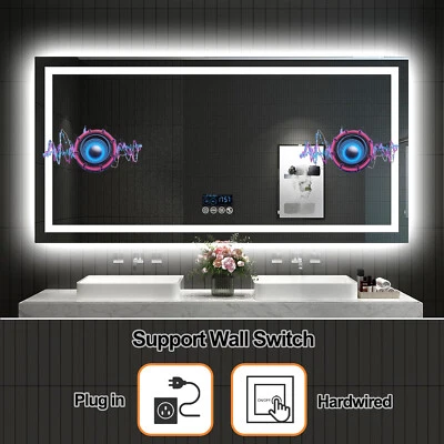 9-Size Smart Bluetooth LED Bathroom Mirror Backlit Lights Anti-fog Dimmable IP56 - Image 1 of 4