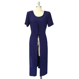 Vintage 90s All That Jazz Corset Duster Top Size M 7/8 Lace Up Whimsical Fairy  - Picture 1 of 7