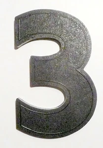 vintage art deco ACTUAL THEATRE'S 3-D MARQUEE 10" lite pebbled number: 3 - Picture 1 of 2