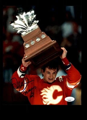 Фотография с автографом Эла Макинниса из Calgary Flames Conn Smyth 8x10 сертификат подлинности JSA - Изображение 1 из 2