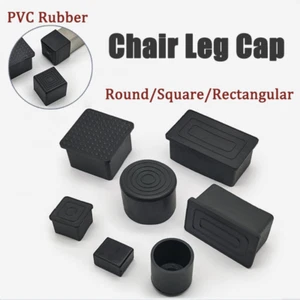 PVC Rubber Chair Leg Cap Covers Rubber Feet Protector Round/Square/Rectangular - Picture 1 of 54