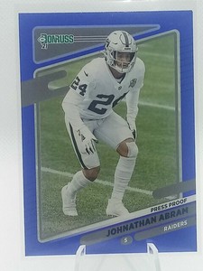 Johnathan Abram 2021 Donruss Football #89 Blue Press Proof