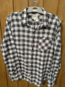 American Eagle Seriously Soft Men's Long Sleeved Black Grey Checked Shirt Size L - Picture 1 of 11