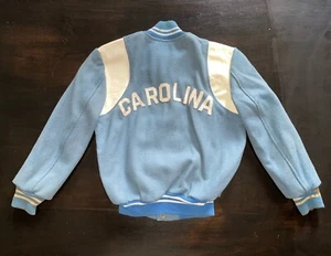 Vintage 1960s Youth UNC Tarheels Wool Letterman’s Jacket Nordic 12 - Picture 1 of 17