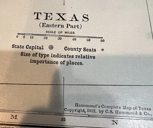 1912 Color County Maps of West & Eastern Texas (Double page) and Oklahoma States - Picture 1 of 5