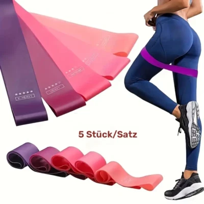 5er Set Fitnessbänder Widerstandsbänder Gymnastikband Sport Resistance Bands Set - Bild 1 von 4