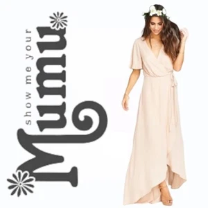 NWT Show Me Your MuMu Sophia Wrap Dress Dusty Blush Small bridesmaid gala - Picture 1 of 8