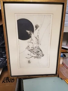 Vintage 1968 Goreham Dragon and Saint George 3/20 Framed Matted Print  - Picture 1 of 5