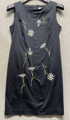 Vestido Danny & Nicole Margarita Talla 10 Negro Bordado Vaina Sin Mangas Foto 1 de 4