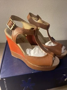 SPLENDID KANE Brown And Orange ESPADRILLE SANDALS IN SIZE 7.5 - Picture 1 of 12