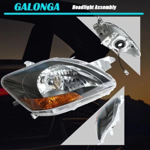 Left Right Headlight Assembly Headlamp Housing Black For 2007-2012 Toyota Yaris - Picture 1 of 13