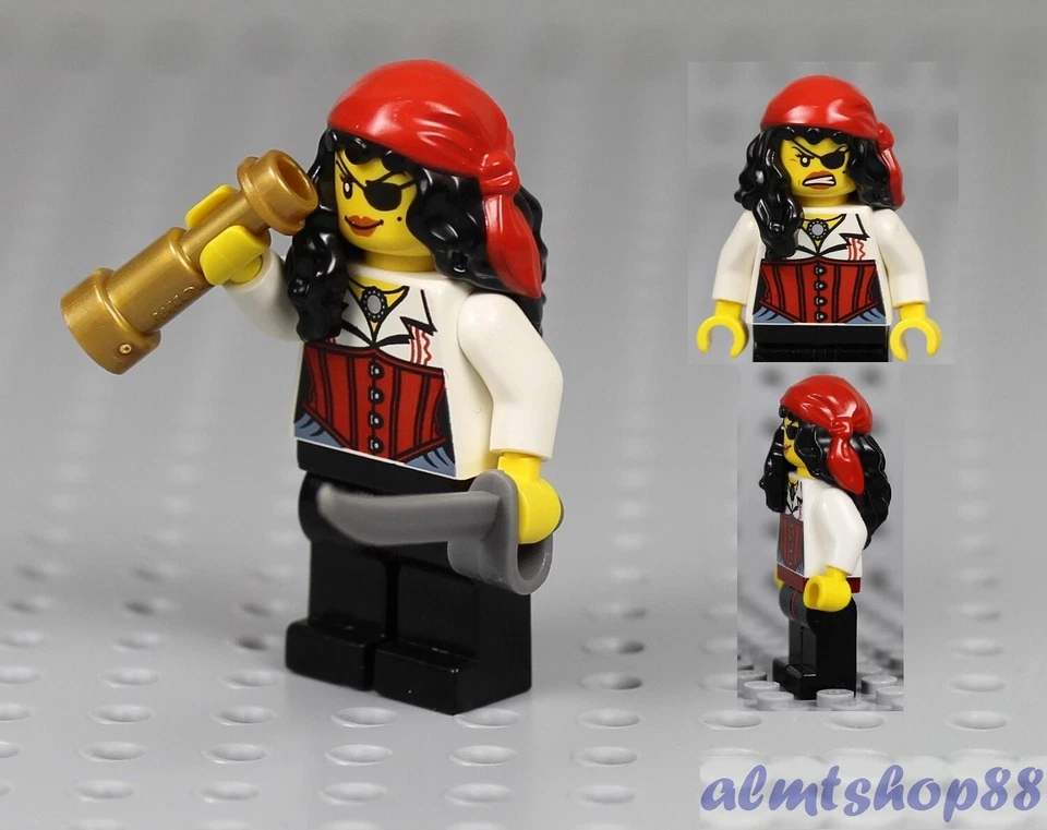 LEGO Pirates - Female Pirate Captain Minifigure Eyepatch Cutlass Princess 70411  - Image 1 of 1