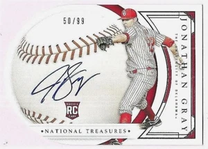 Jonathan Gray Sooners 2016 National Treasures Collegiate Die-Cut Auto RC 50/99 - Picture 1 of 1
