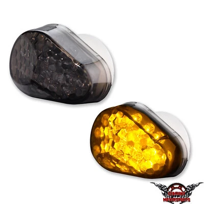 Kawasaki Motorrad Mini LED Verkleidung Blinker schwarz getönt e-geprüft E-Nr. - Bild 1 von 4