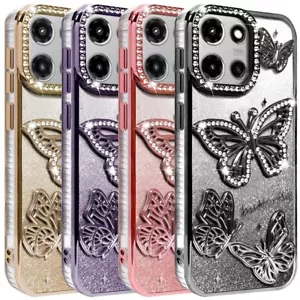 For Moto G Power 5G 2025 Phone Case Electroplated Glitter Butterfly Design Cover - Picture 1 of 22