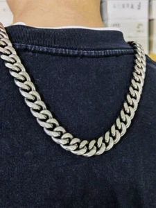 14mm TA1 Reintitan Halskette Kette Schlüsselbein Kette Antiallergie 500-700mm - Bild 1 von 13