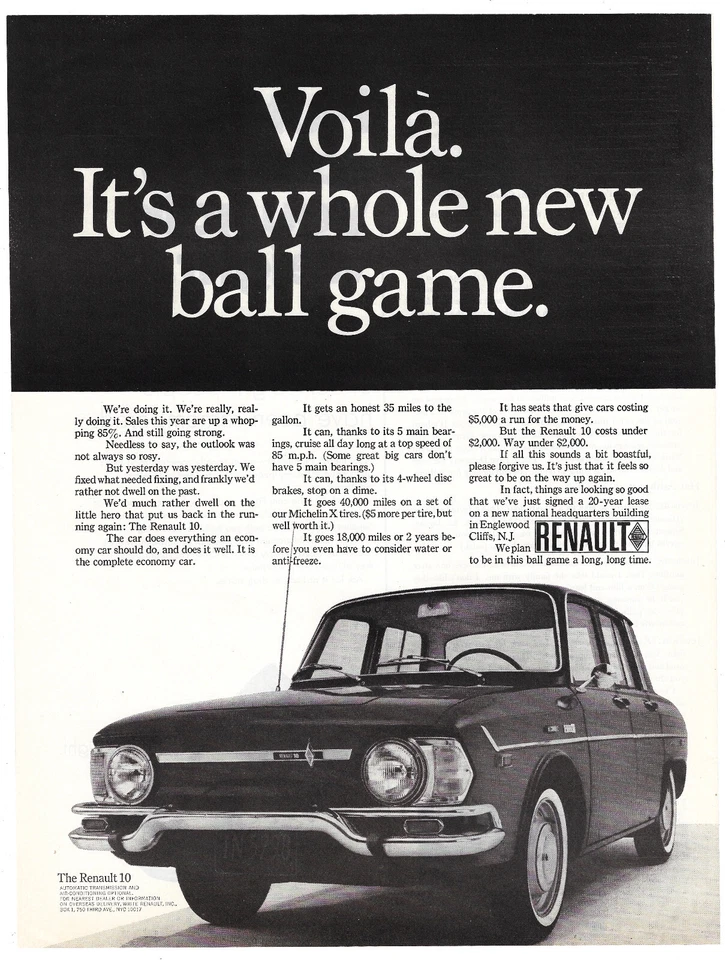 Anuncio impreso Renault 10 publicidad vintage coche publicidad Euro Auto Voila 1967 Foto 1 de 1