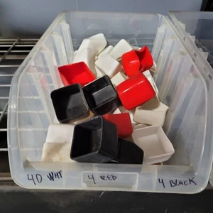 Pack of 40 White, 4 red, 4 black End Strut Caps 1-5/8" Plastic Vinyl - Picture 1 of 1