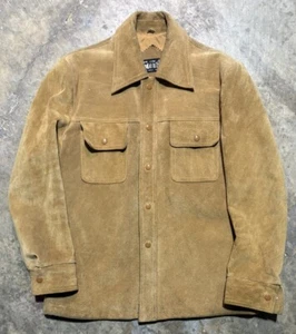 Vtg Men’s Challenger K-10 Genuine Suede Leather Button Up. Size 40 - Picture 1 of 12