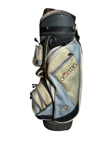 Ogio Woode Silver/Black Golf Cart Bag w/ Rain Cover & 7-Way Club Divider - Picture 1 of 15