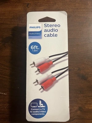 Cable de audio estéreo Philips componentes de audio/vídeo audio/vídeo 6 pies Foto 1 de 2