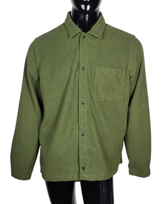 Cazadora grande de franela manga larga frontal a presión mezcla lana verde oliva GAP vintage Foto 1 de 4