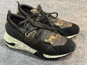 Steve Madden 9 M Cliff Round-Toe Platform Fashion Chunky Sneakers Black Gold - Picture 1 of 10
