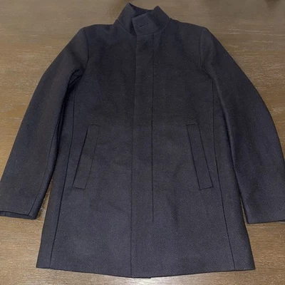 $595 Theory Men’s Textured 65% Wool Coat S eclipse Essential Renew Melton - Image 1 of 4