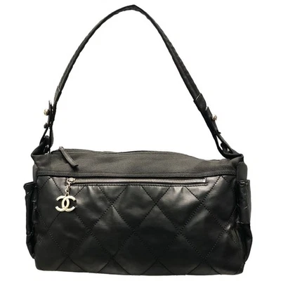 CHANEL Duffle Boston Bag Paris Biarritz Gym Black PVC Coco Mark US TAX Includ - Image 1 of 4