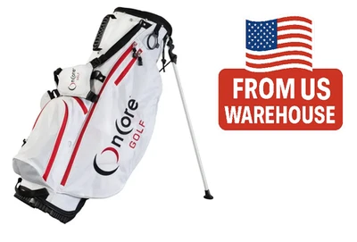 OnCoɾe Premium Lightweight Golf Stand Bag-Dual Straps and Multiple Pockets-White Foto 1 de 4