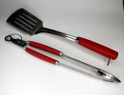 Kitchenaid Empire Red 2Piece Stainless Steel Grilling Set Spatula Tongs 2014 - Image 1 of 4