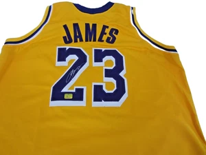 LEBRON JAMES Signed Jersey XL LAKERS Autograph w/COA (GOLDEN) - Picture 1 of 4
