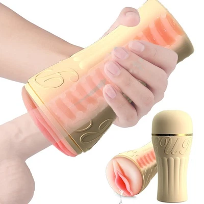 Masturbador de bolsillo realista para coño acariciador vagina juguete sexual manos libres taza masculina hombres Foto 1 de 4